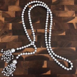 Silver like bead necklace